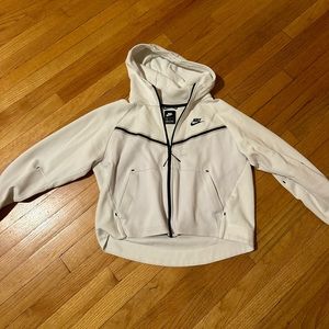 Women’s Nike tech cropped jacket, size M, color white with black details